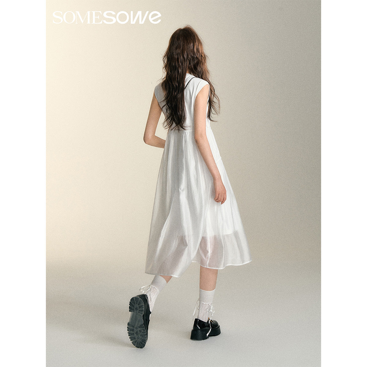 SomeSowe Origami Bow Tiny Flying Sleeves Dress