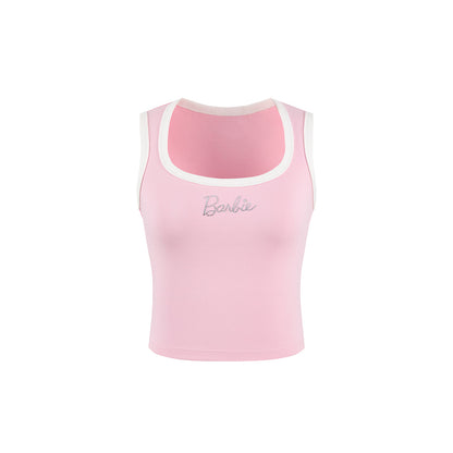 Weird Market X Barbie Hotfix Logo Contrast Vest Pink