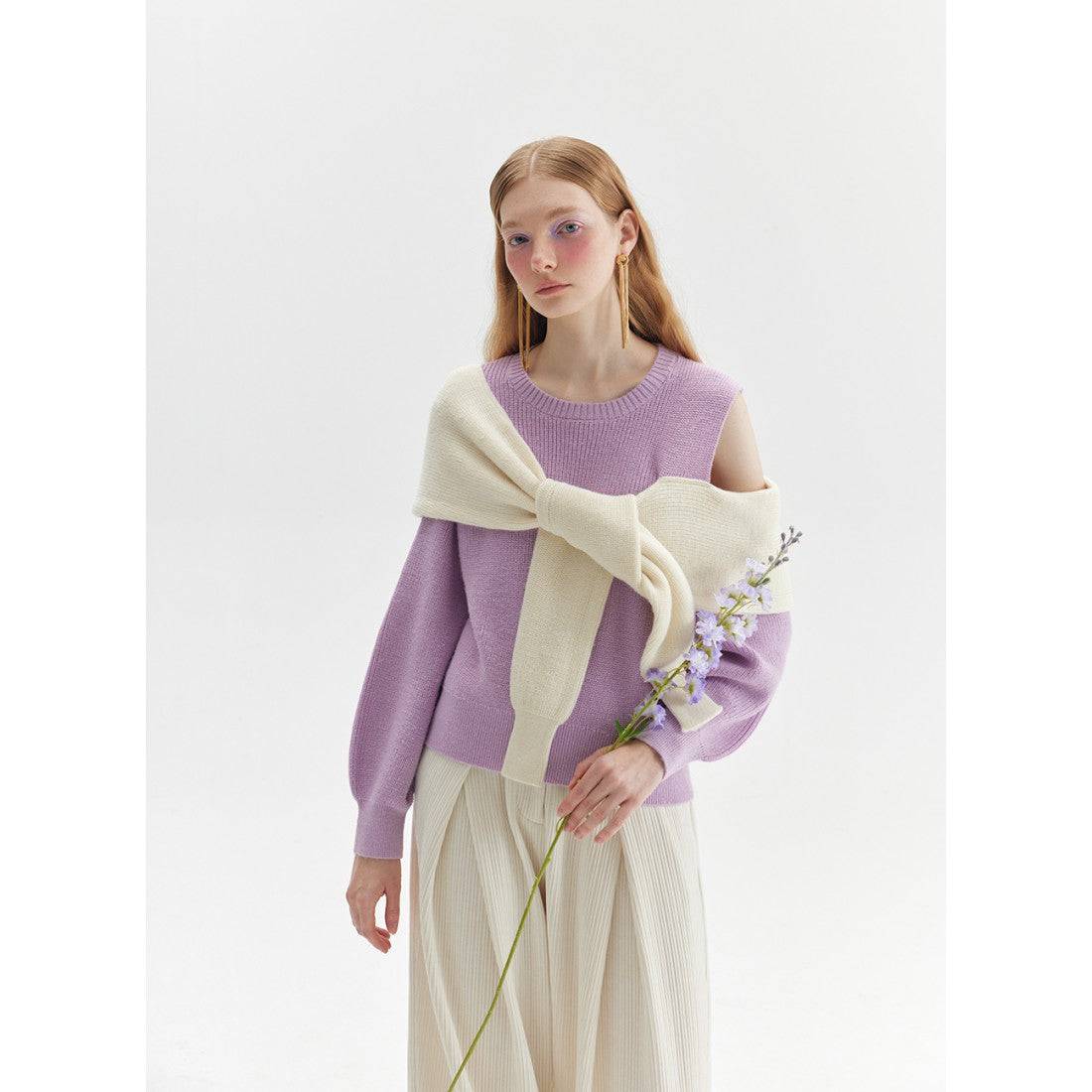 Rumia Layered Knit Jumper Purple