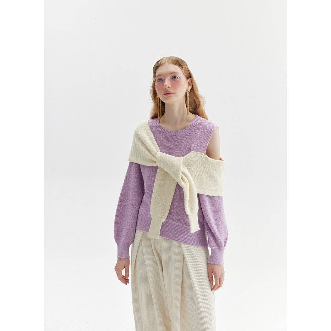 Rumia Layered Knit Jumper Purple