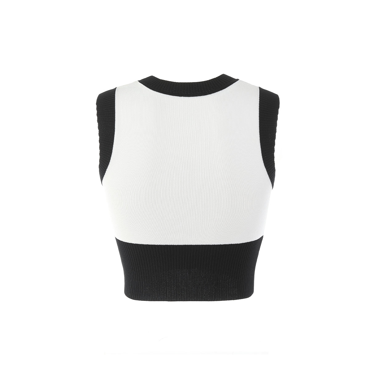 Three Quarters Color Contrast Knit Vest