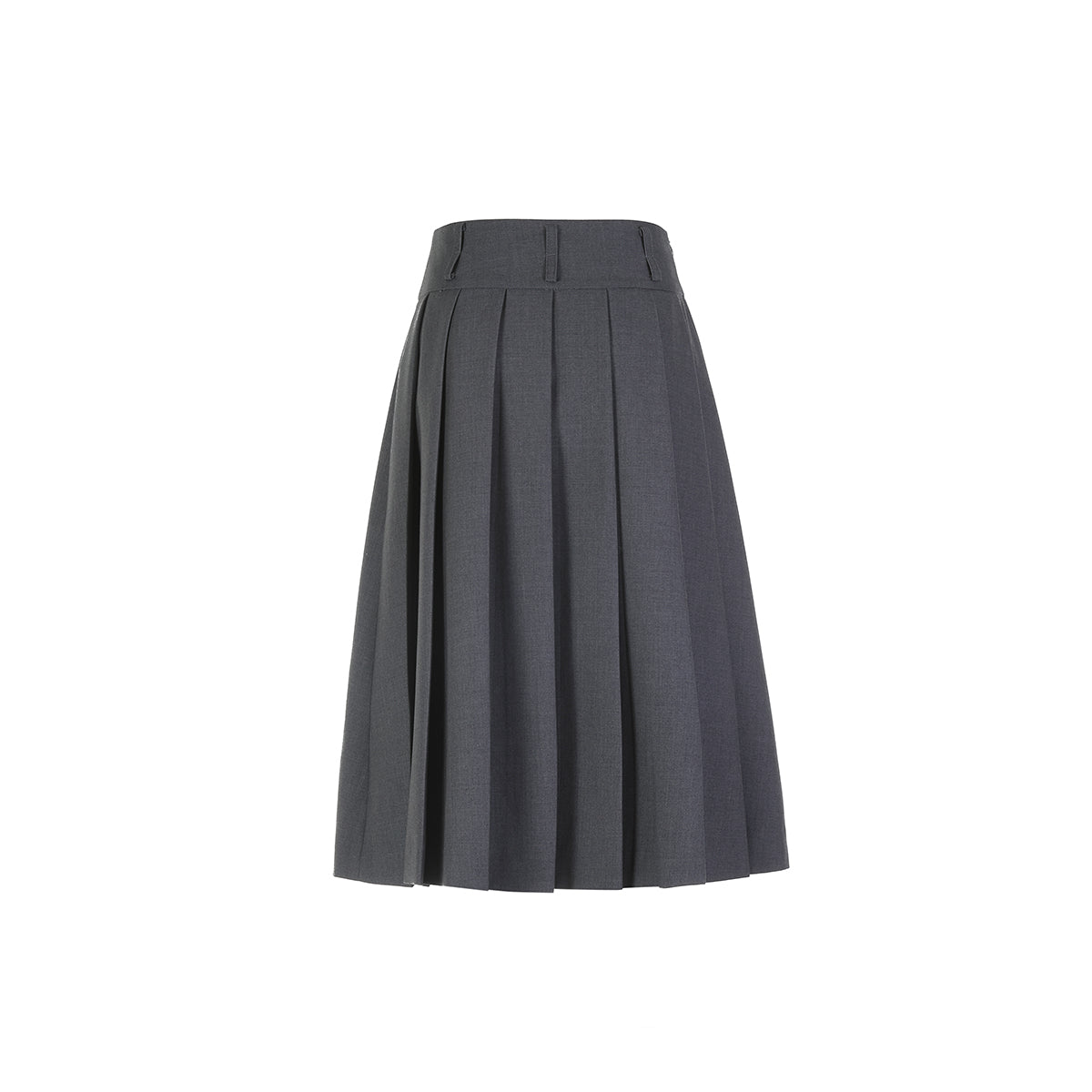 Three Quarters Classic Pleated Long Skirt Grey