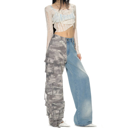 NotaWear Camouflage Patchwork Denim Jeans