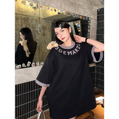 13De Marzo Round Neck Knit Logo T-Shirt Black