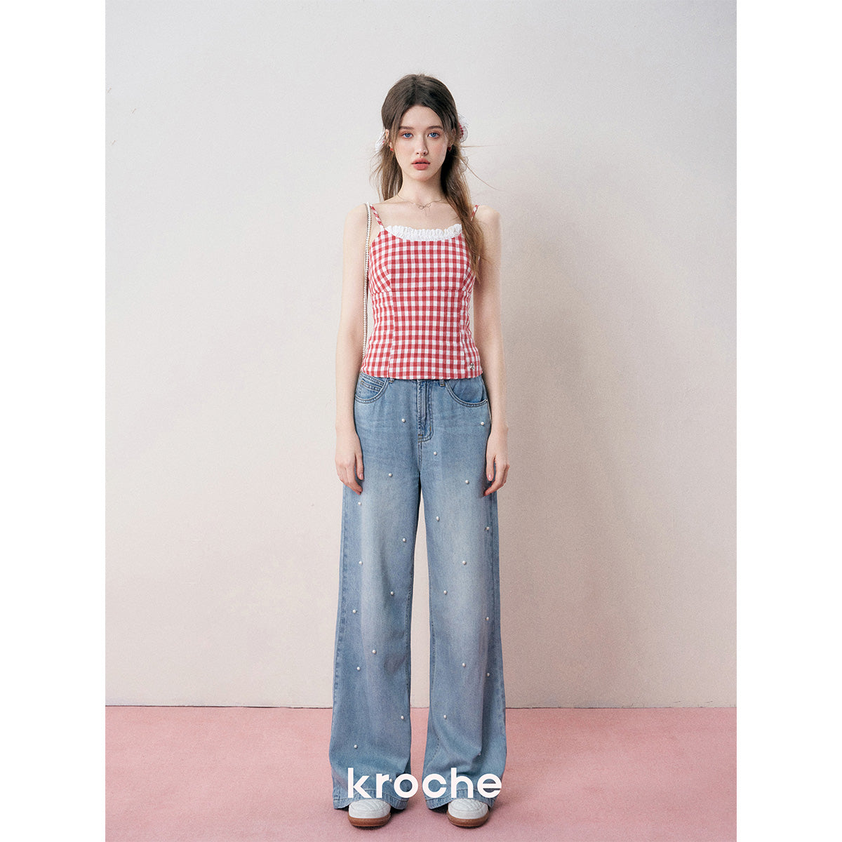 Kroche 3D Pearl High Waist Jeans