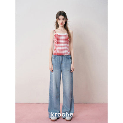 Kroche 3D Pearl High Waist Jeans