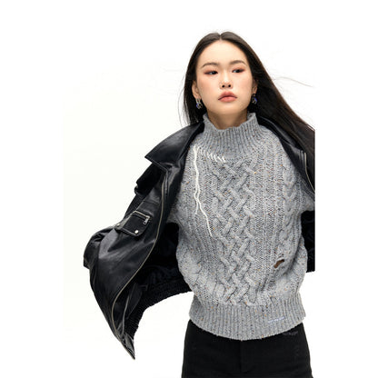 NotAwear Destroyed Twisted Woolen Sweater Grey