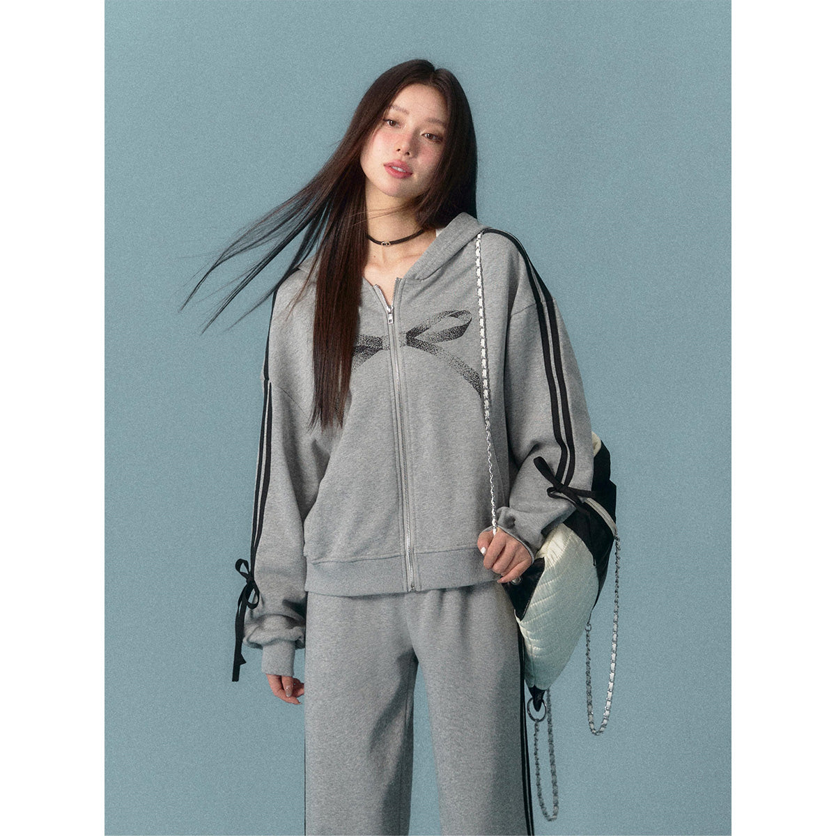 AsGony Bow-Knot Casual Sweat Pants