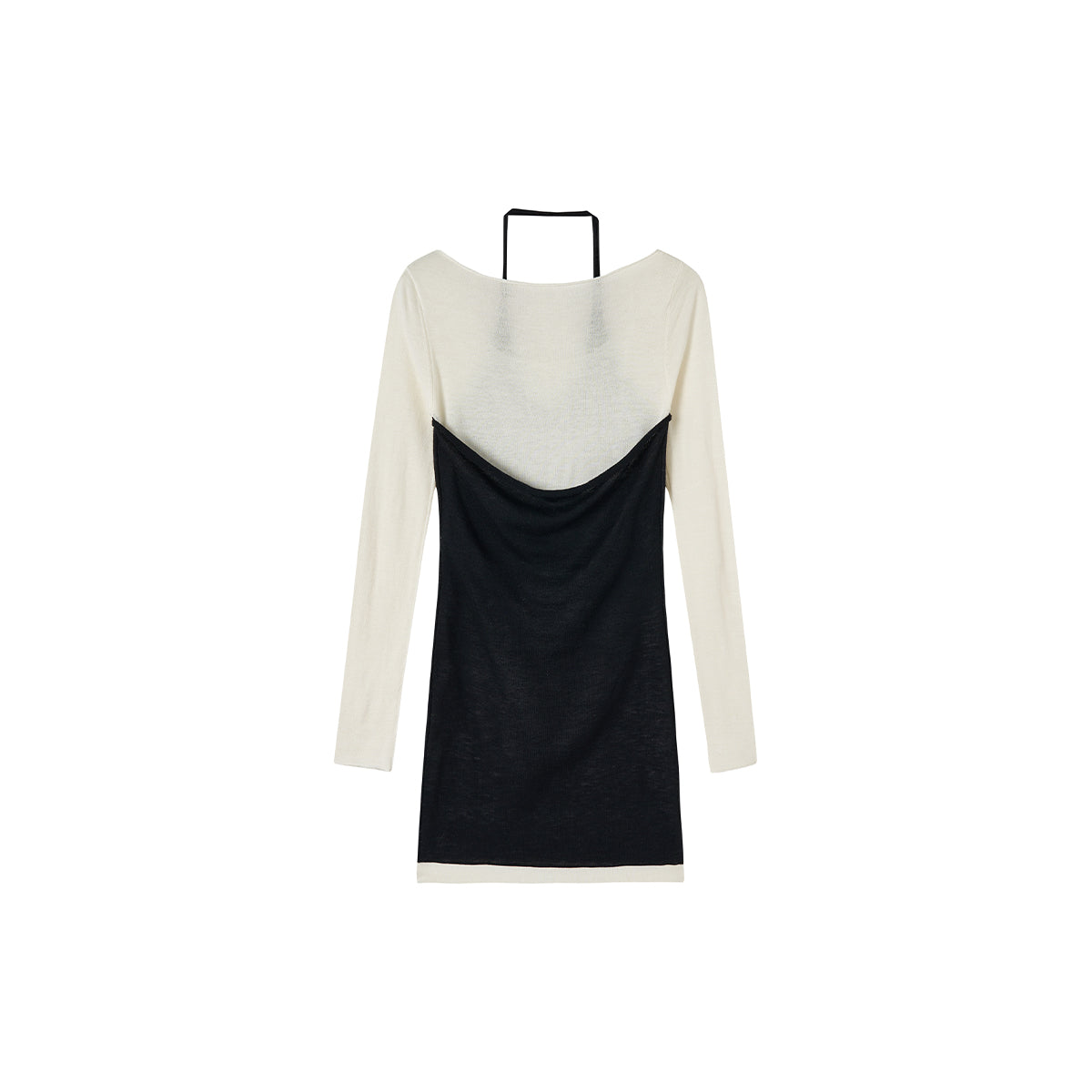 Via Pitti Color Blocked Halterneck Knit Dress Black