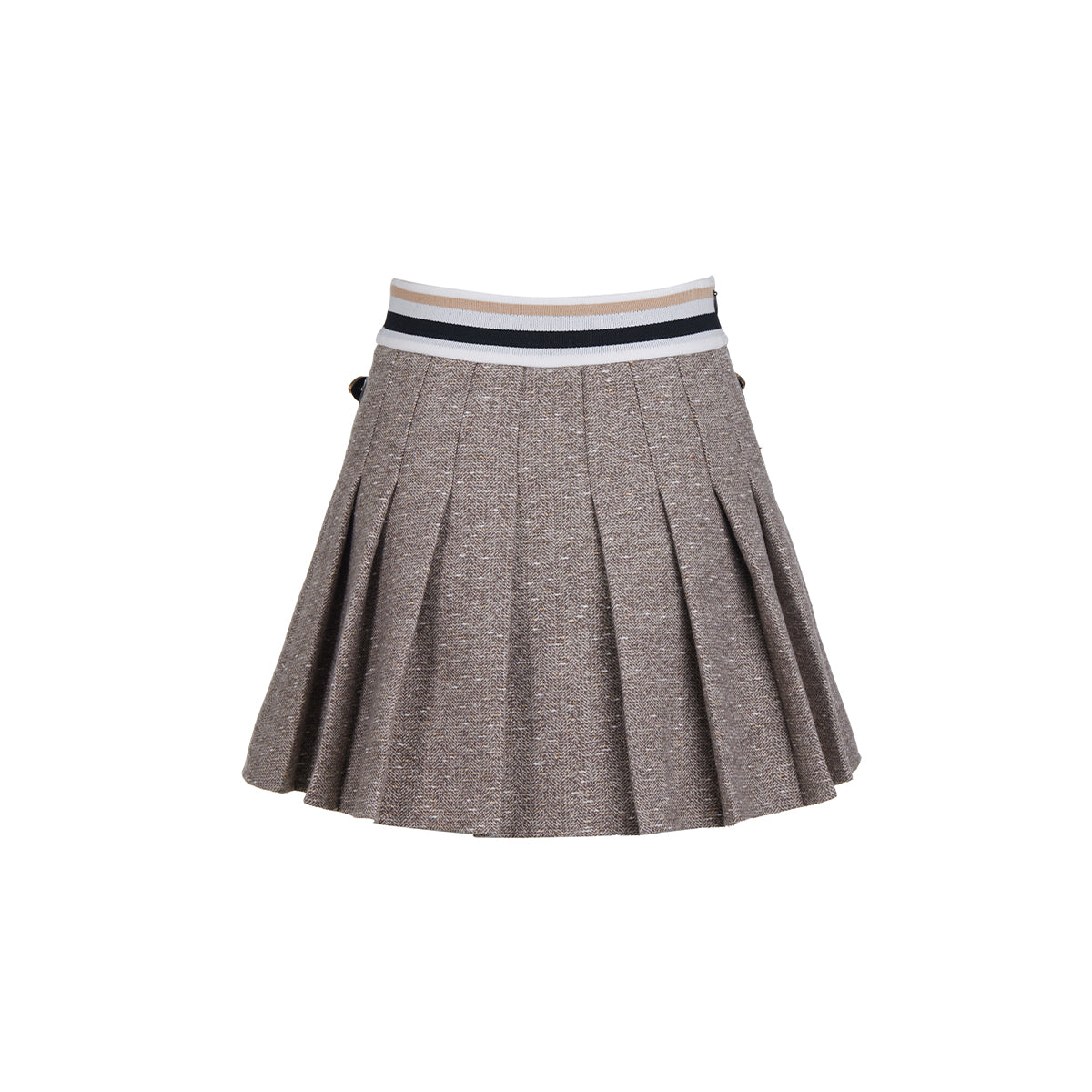 Eimismosol Waist Logo Pleated Skirt Khaki