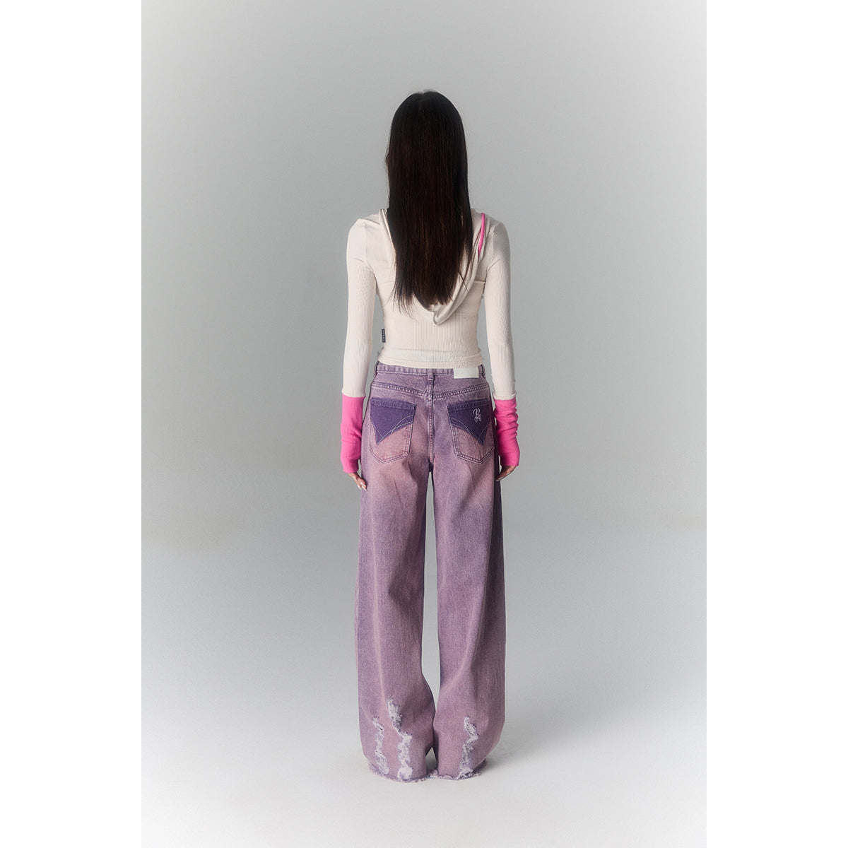 Via Pitti Rugged Low-Waist Wide-Leg Jeans Purple