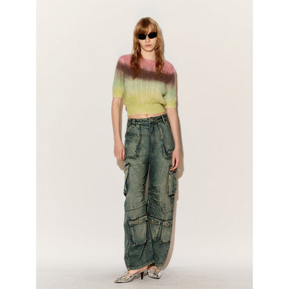 Fordare Fluffy Rainbow Knit Top