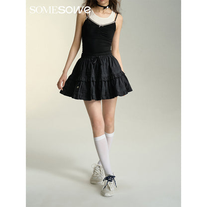 SomeSowe Ballet Layered A-Line Skirt Black