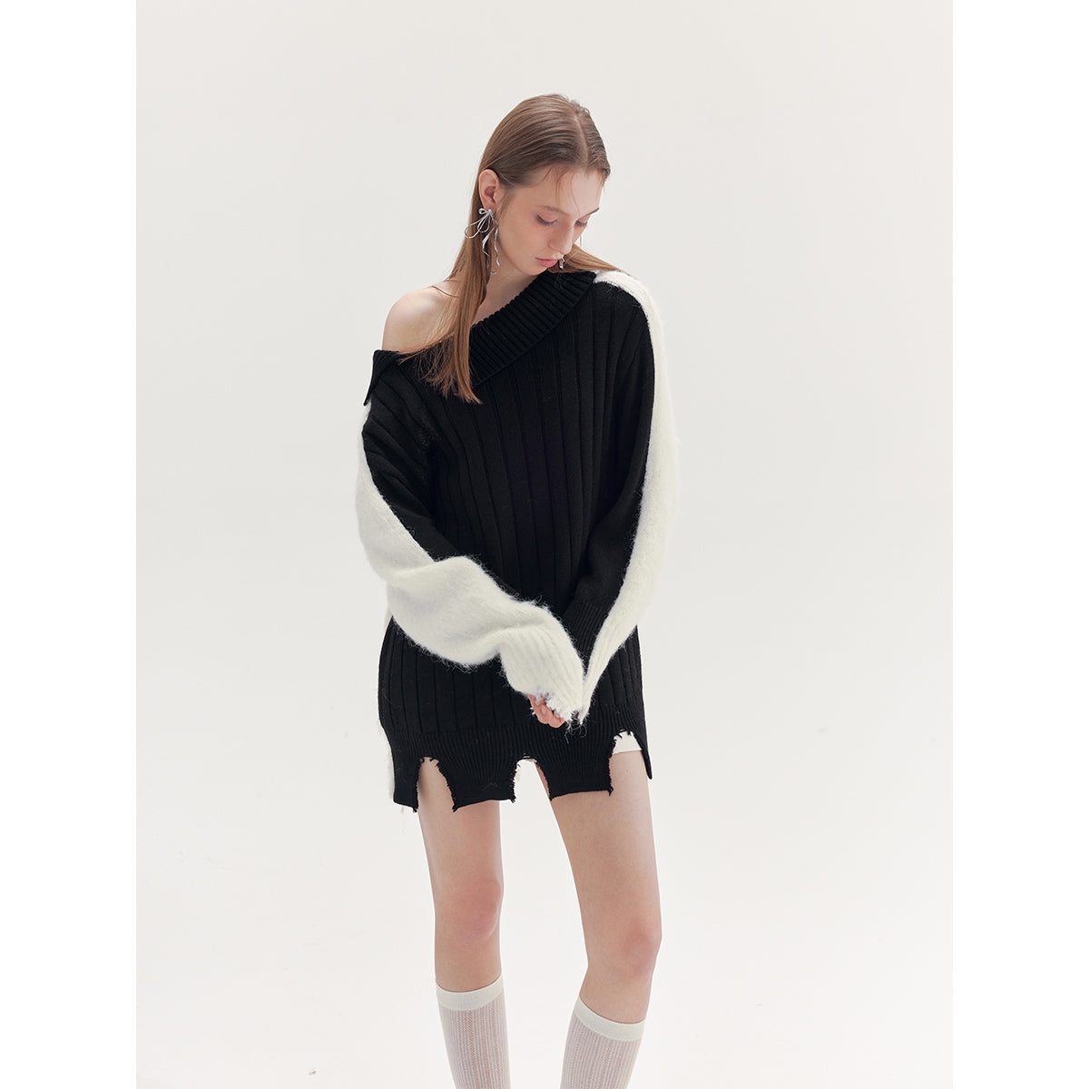 Rumia Florence Knitted Jumper Black And White