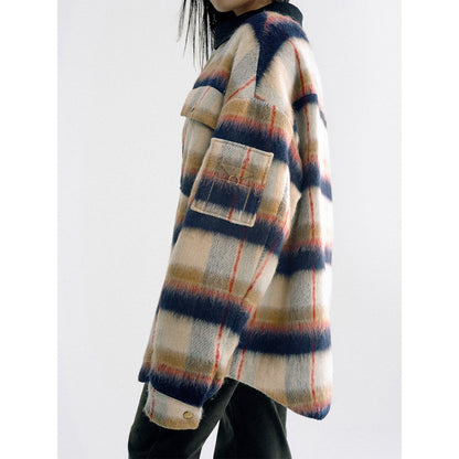 IFIK Color Blocked Plaid Jacket