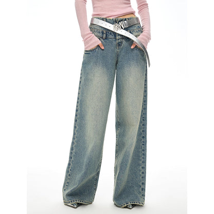 NotAwear Double Waist High Waist Straight-Leg Jeans