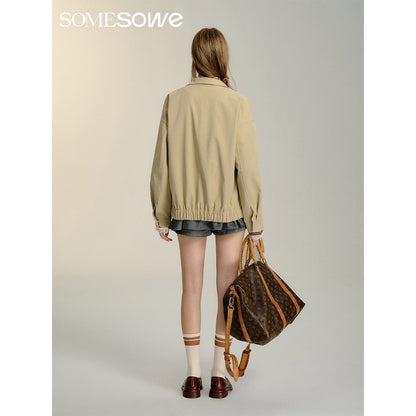 SomeSowe 3D Bow Casual Jacket Khaki