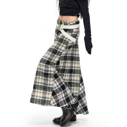 NotAwear Asymmetrical Snow Plaid A-Line Skirt