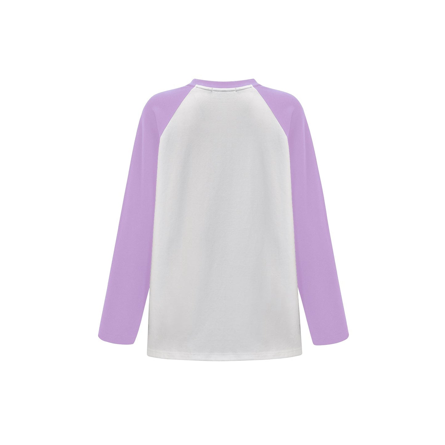 Three Quarters Color Blocked Rhinestone Logo L/S Tee Purple