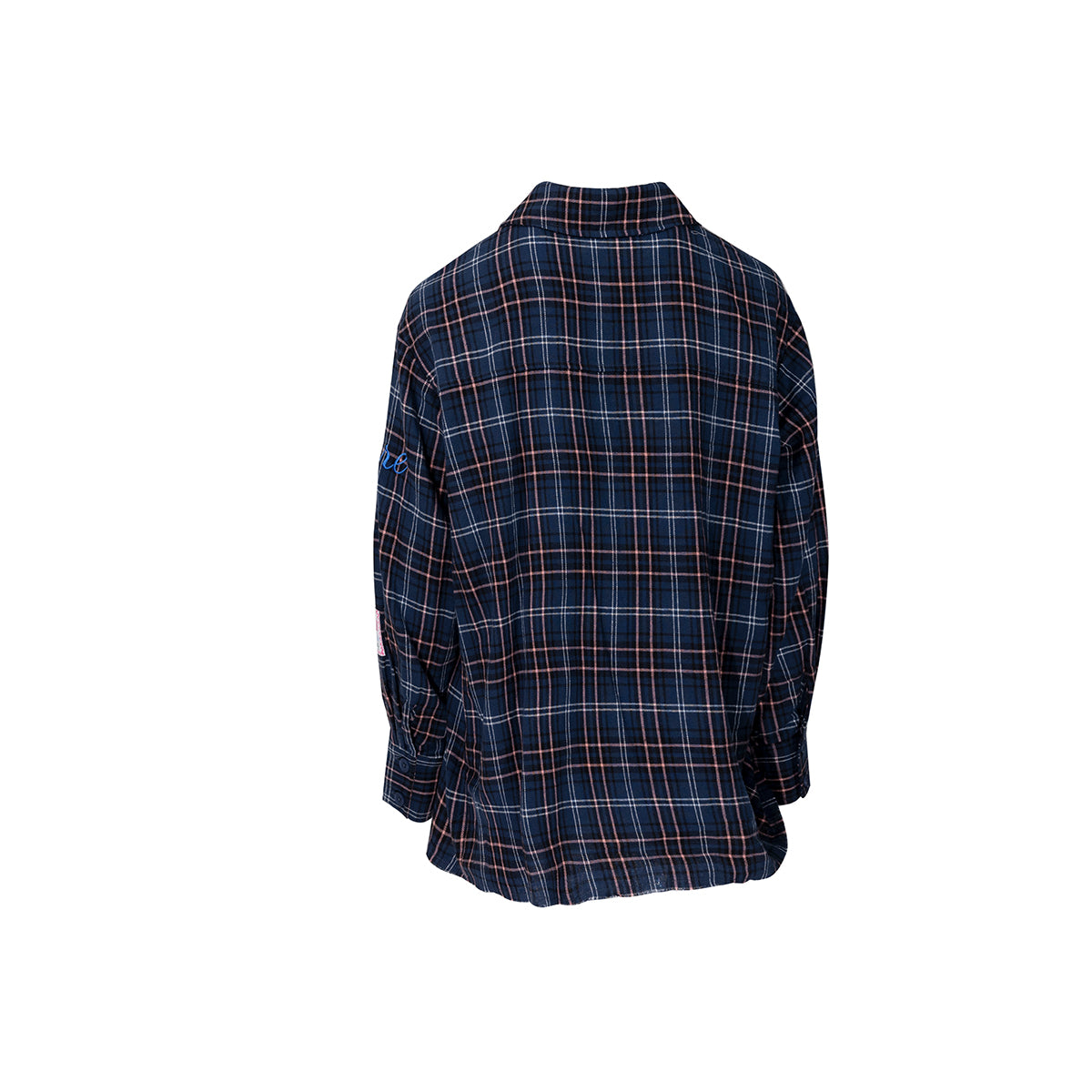 Via Pitti Multi-Color Patch Plaid Shirt Navy