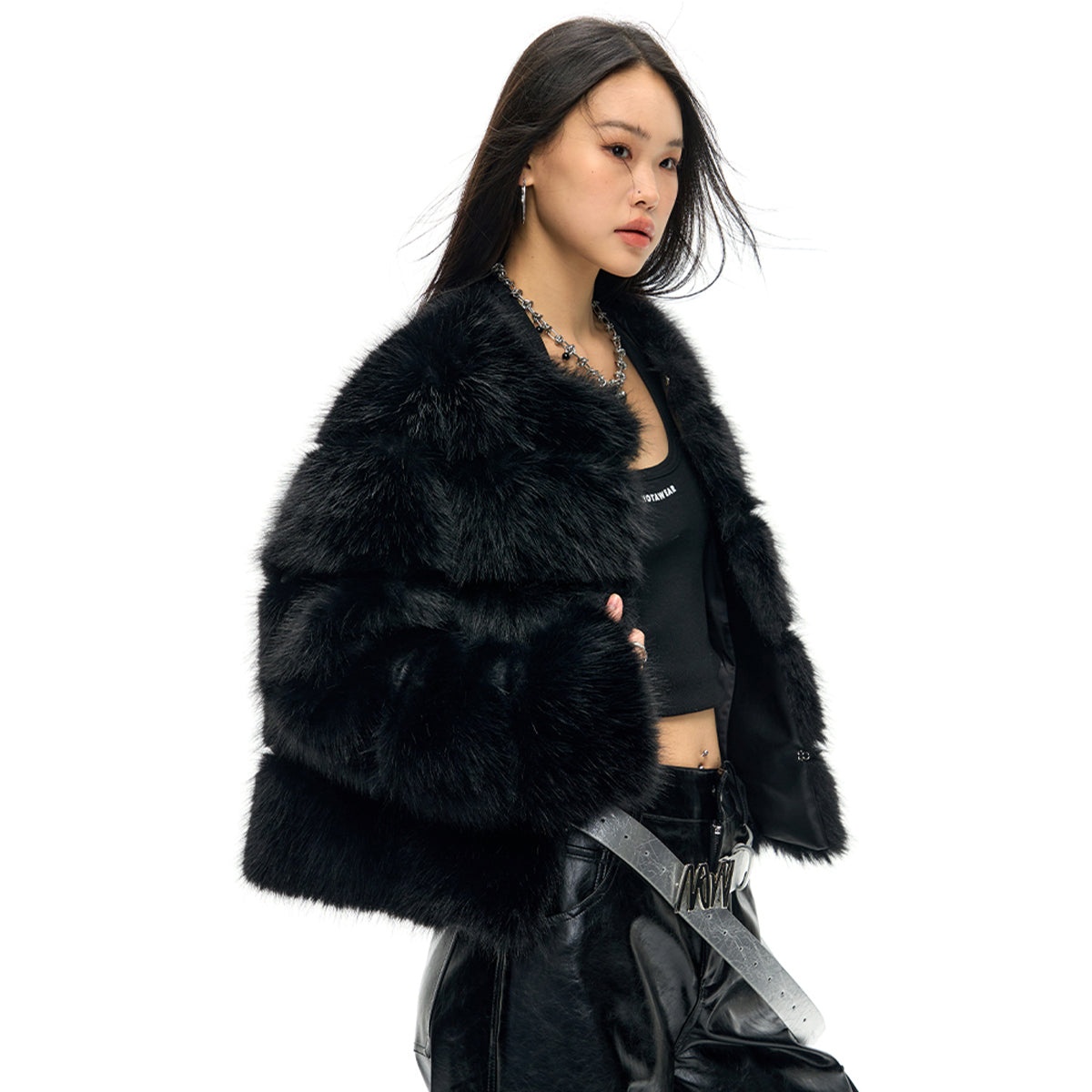 NotAwear Eco-Friendly Fur Jacket Black