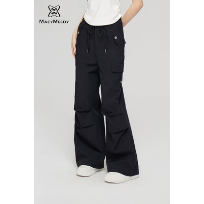 MacyMccoy Multi-Pockets Wide-Leg Cargo Pants