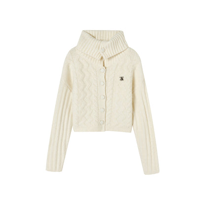 Via Pitti Twisted Woolen Knit Sweater White