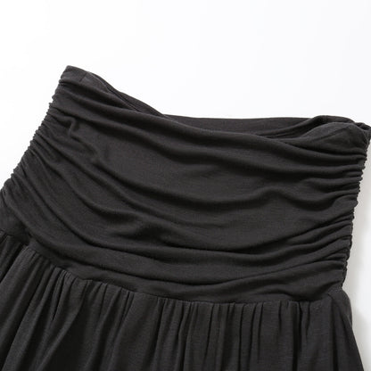 SomeSowe Heaped Ruffle Long Skirt Dark Grey