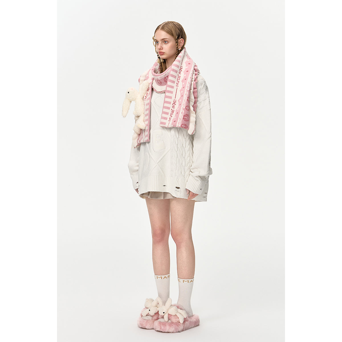 13De Marzo Doozoo Cake Knit Scarf Pink