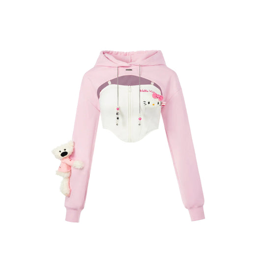 13De Marzo X Hello Kitty Sports Shorts Hoodie Pink