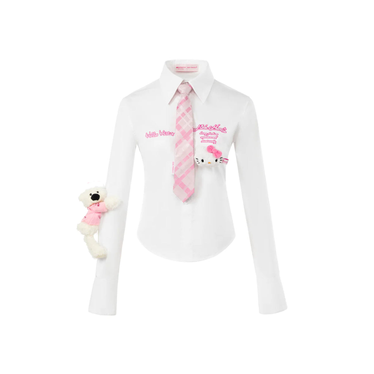 13De Marzo X Hello Kitty Plush Bear Slim Shirt White