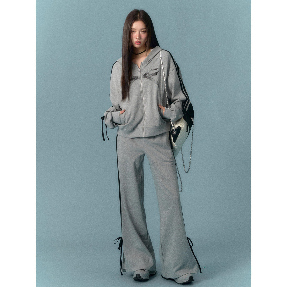 AsGony Bow-Knot Casual Sweat Pants