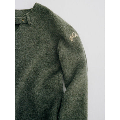 IFIK Hollow Cutting Stud Sweater Olive Green