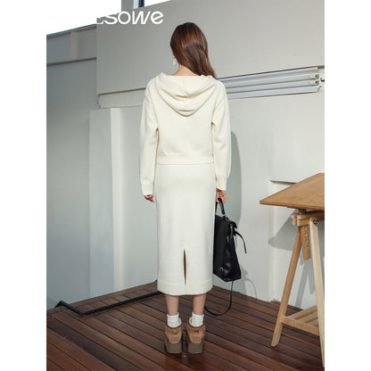 SomeSowe Split Cutting Knit long Skirt