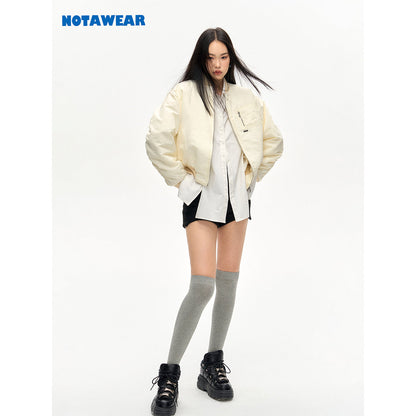 NotAwear Classic Nylon Bomber Jacket Cream