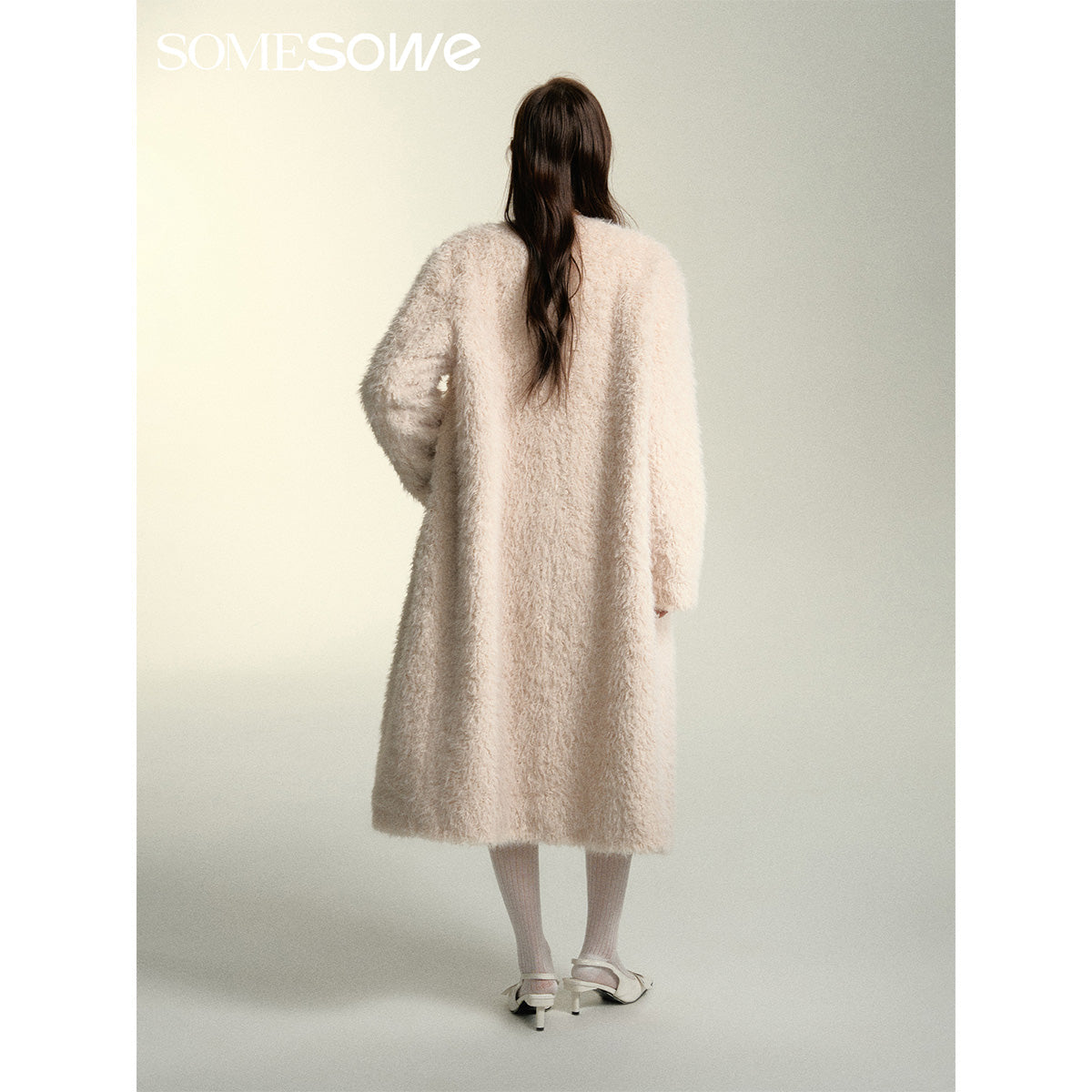 SomeSowe Oversized Chamois Leather Fur Coat White