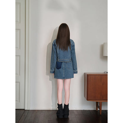 Three Quarters Vintage Washed Denim Jacket