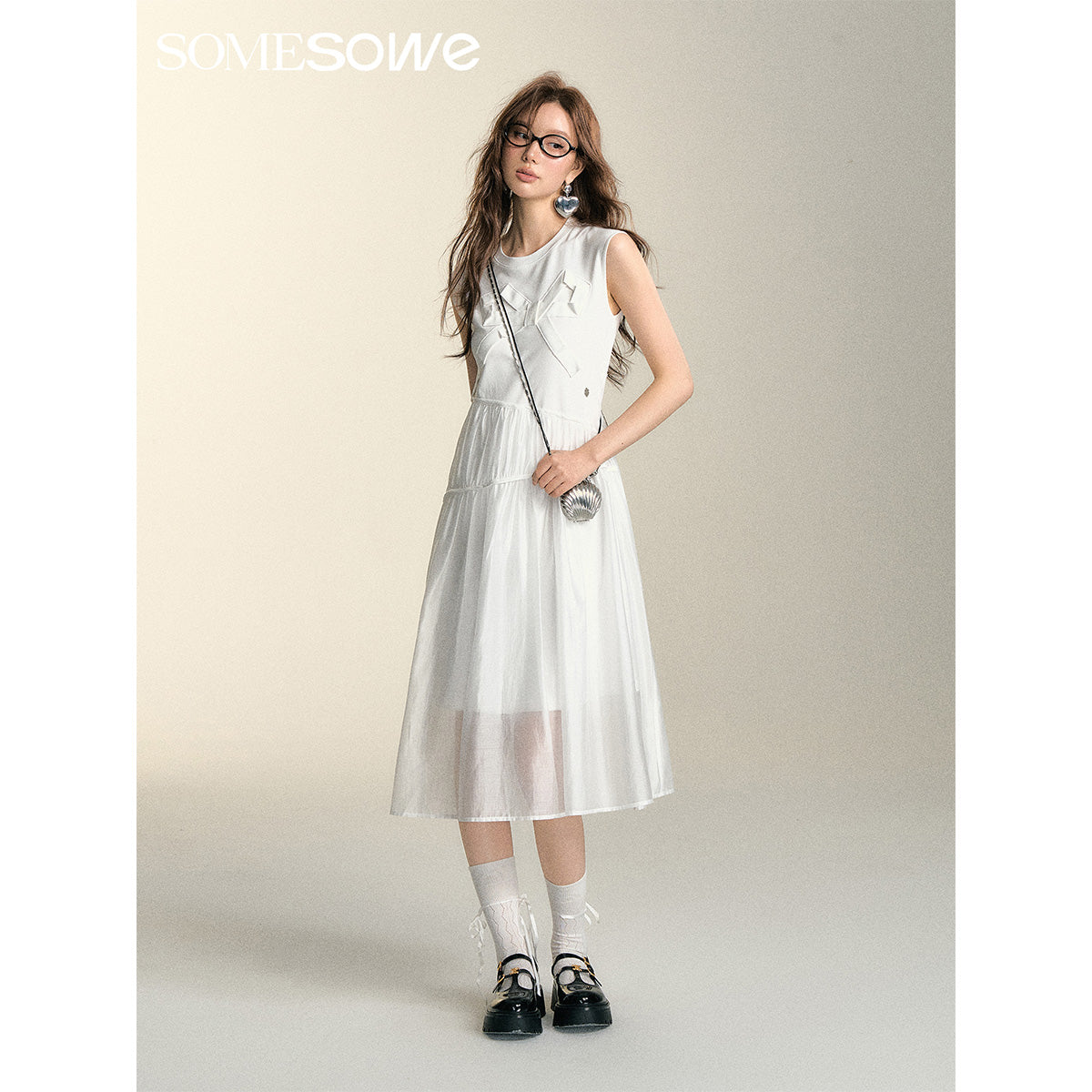 SomeSowe Origami Bow Tiny Flying Sleeves Dress