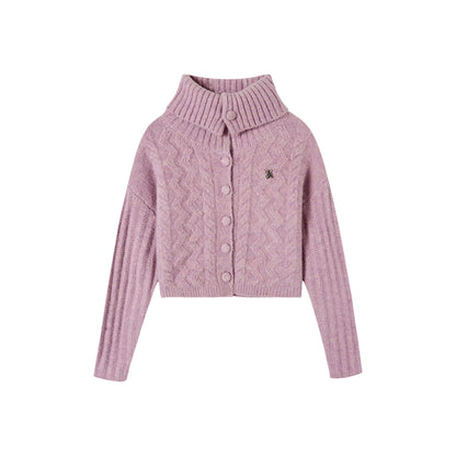 Via Pitti Twisted Woolen Knit Sweater Pink