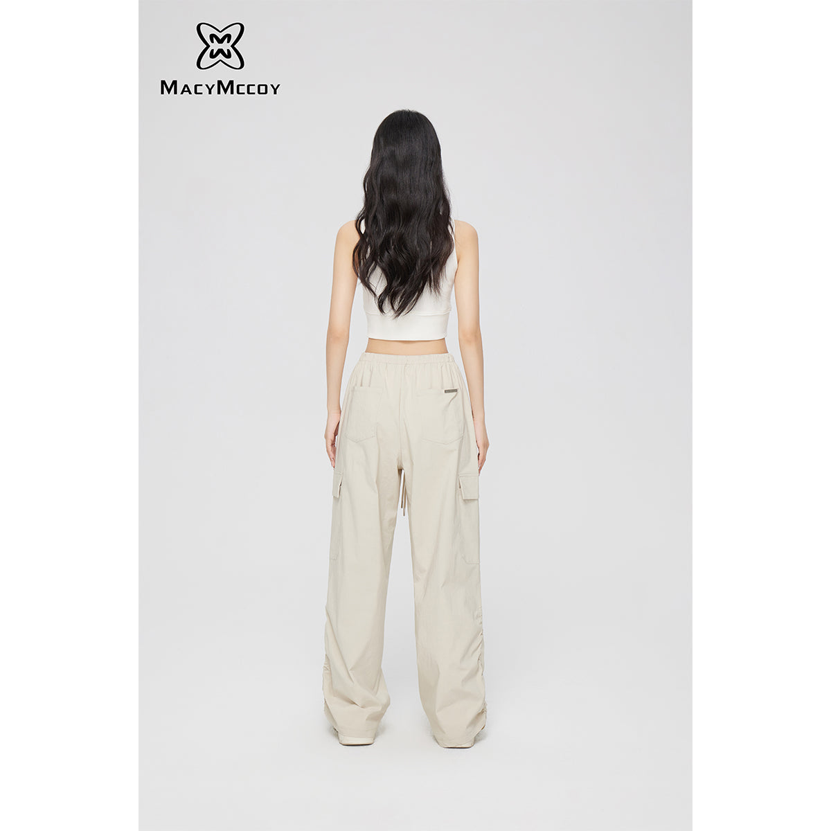 MacyMccoy Ruched Wide-Leg Cargo Pants Khaki