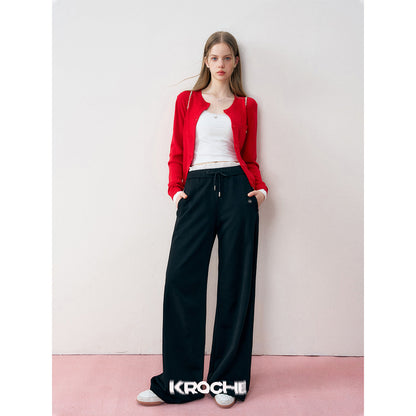 Kroche Lace Patchwork High Waist Oversized Pants