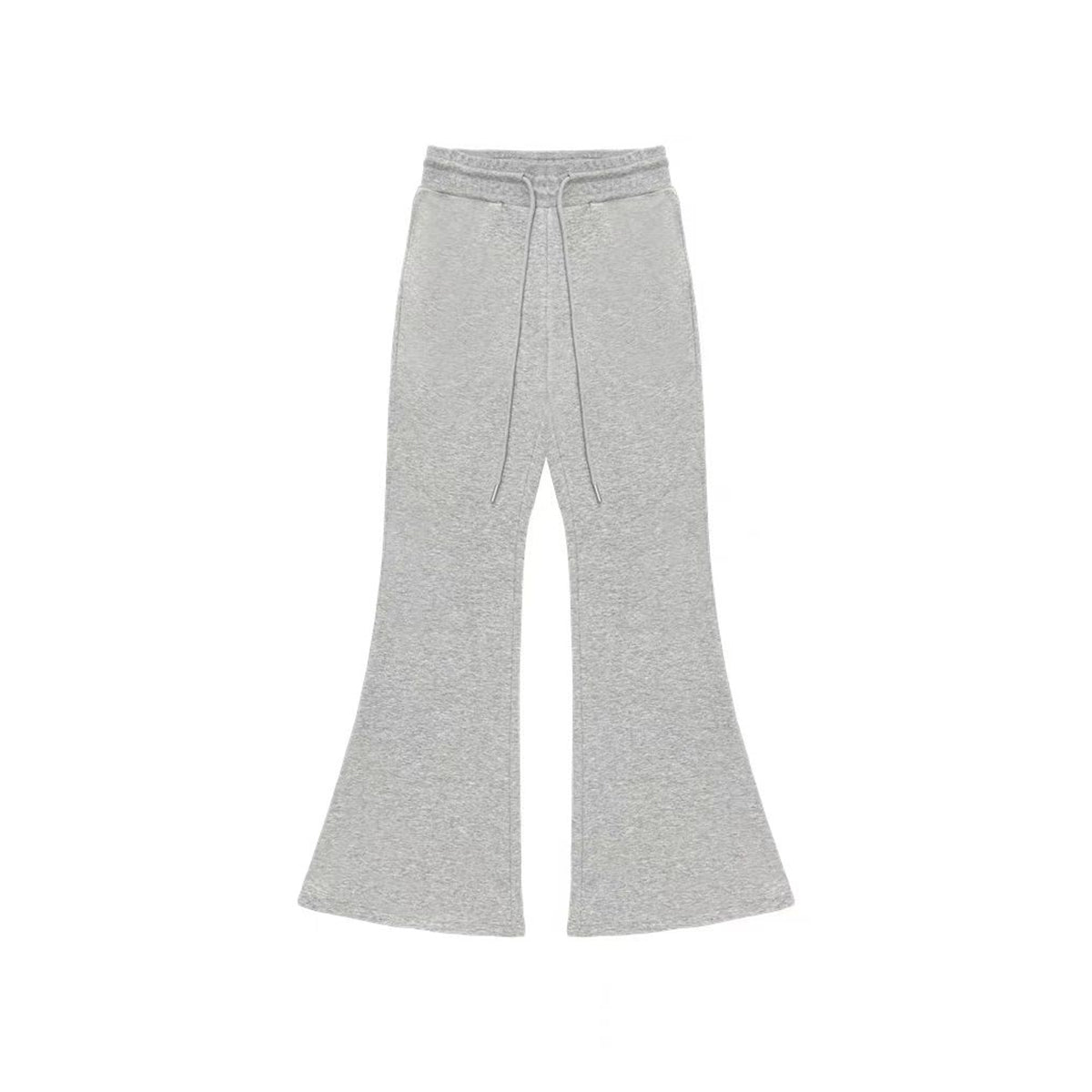 AsGony Retro High Waist Flare Pants Gray