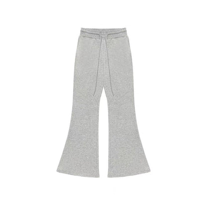 AsGony Retro High Waist Flare Pants Gray