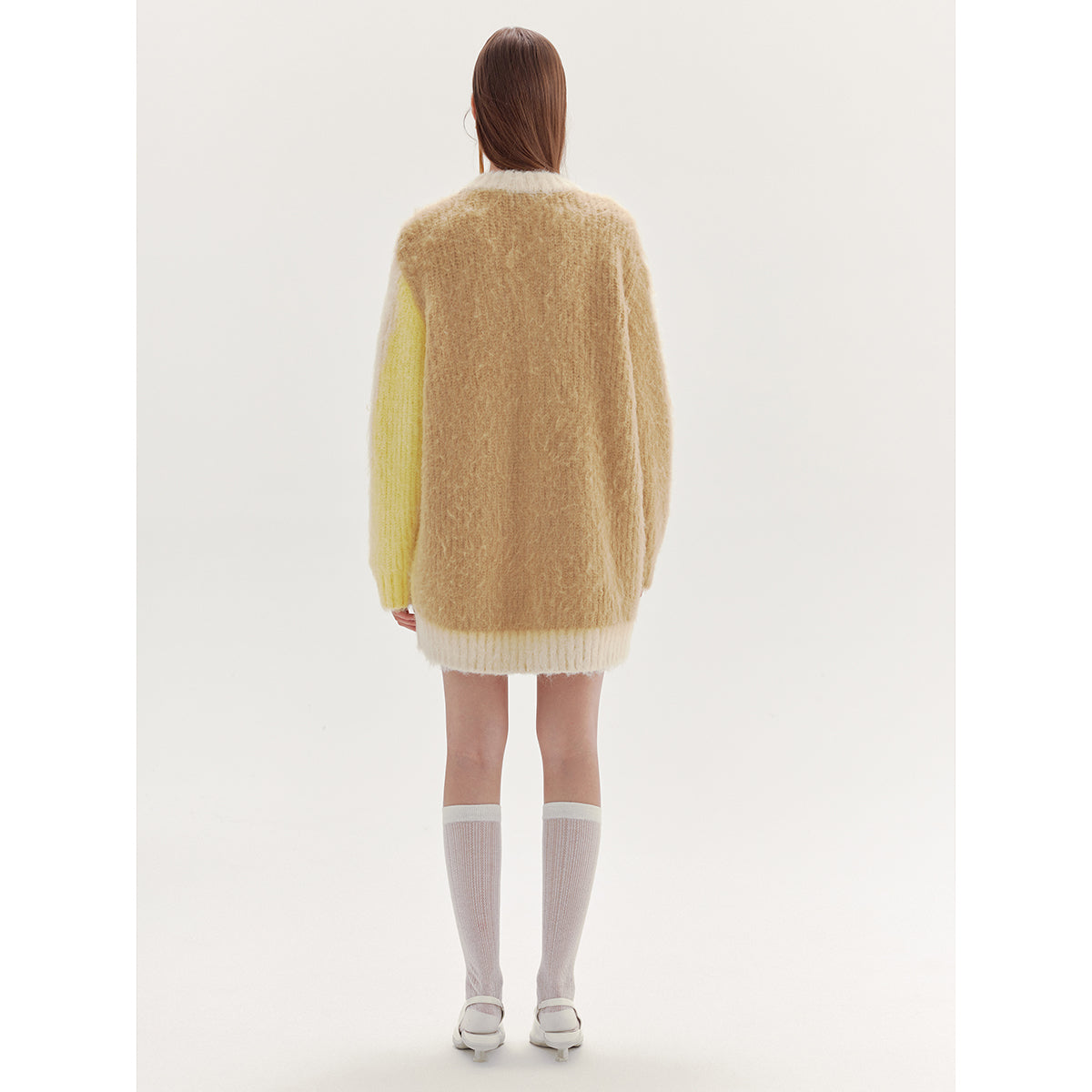 Rumia Dewar Knitted Cardigan Yellow And Camel