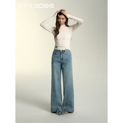 SomeSowe Deconstructed Waistline Oversized Jeans