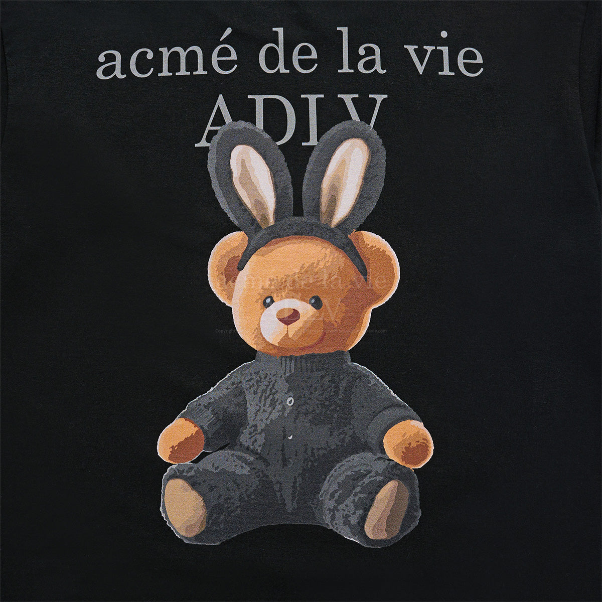 ADLV Rabbit Bear Doll Logo T-Shirt Black