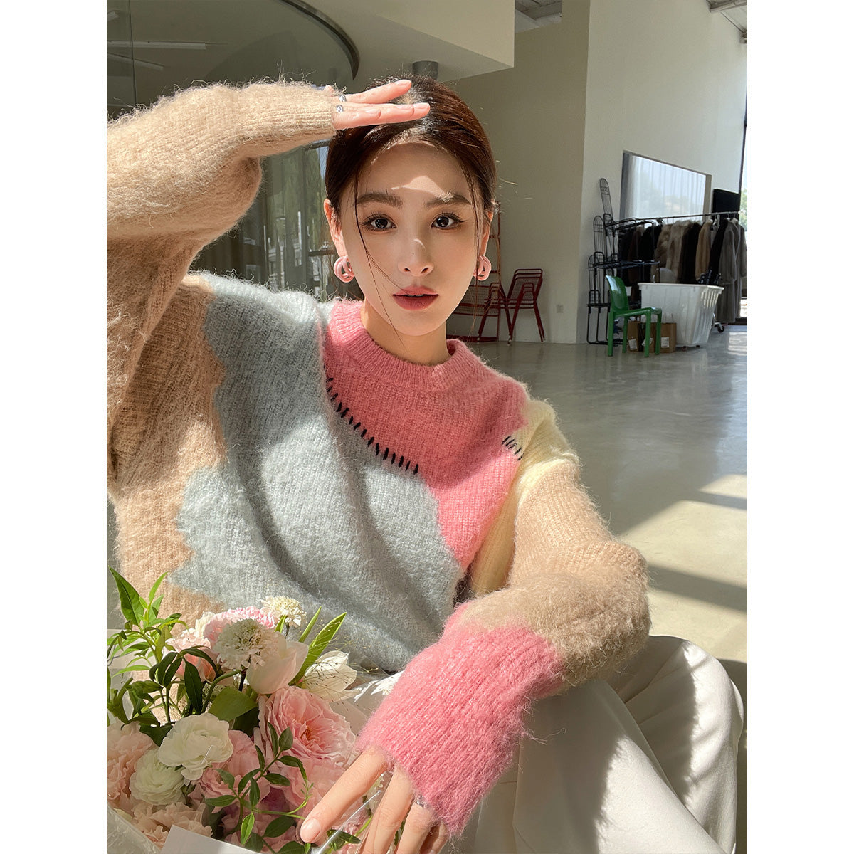 Rumia Lindon Knitted Jumper Pink Multicolour