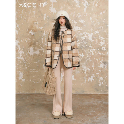 AsGony Cozy Destroy Edge Knit Oversized Pants