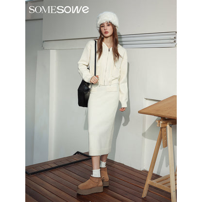 SomeSowe Split Cutting Knit long Skirt