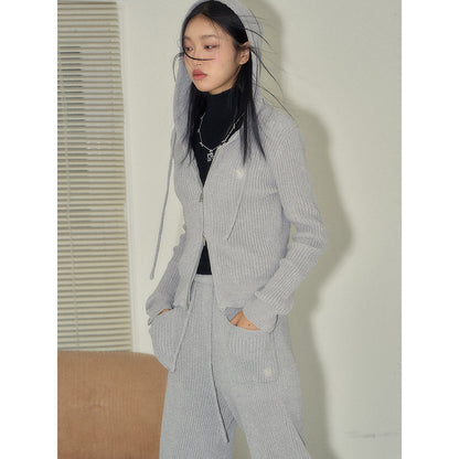 NotAwear Drawstring Wide-Leg Knit Pants Grey